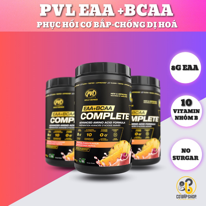 PVL EAA+BCAA COMPLETE - Phục hồi thể lực nhanh - tăng sức bền tốt  - phát triển cơ bắp