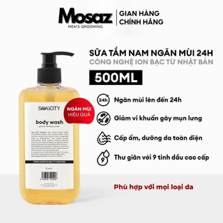 Sữa tắm nam ngăn mùi 24h Ion bạc, tinh dầu cao cấp Men Stay Simplicity body wash 500ml
