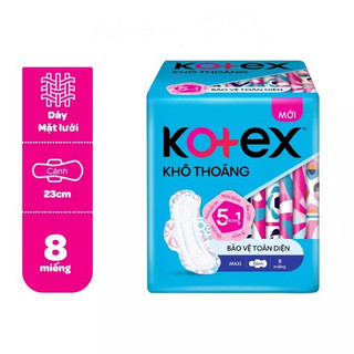 Băng Vệ Sinh Ngày Kotex Khô Thoáng Dày Có Cánh Mặt Lưới 23cm (8 Miếng)