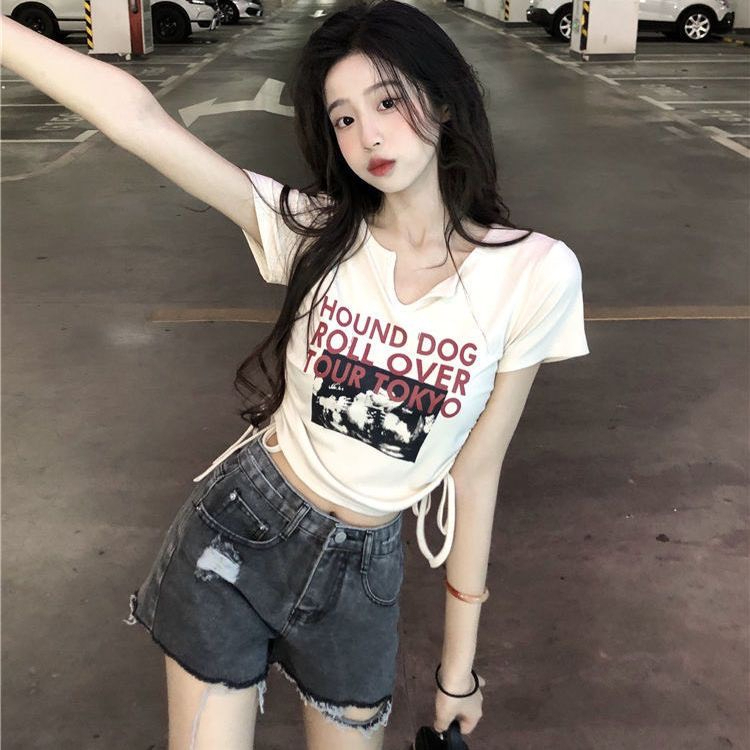 Áo croptop nữ baby tee thun nữ dây rút mặc 2 kiểu ôm body tay ngắn cổ tim sexy thun lạnh co dãn đẹp vintage bigsize A046