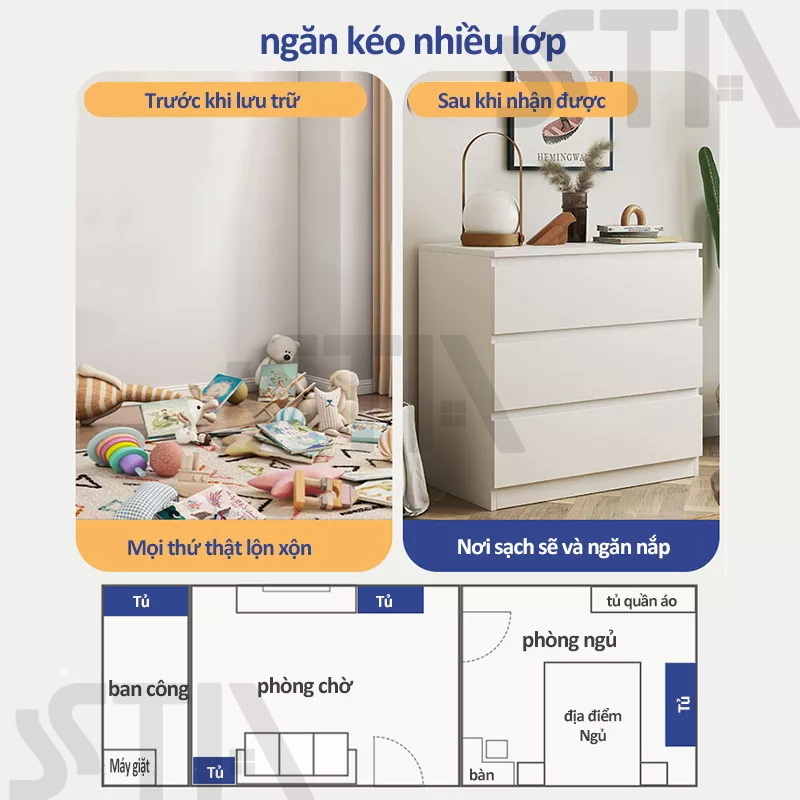 HEINO Tủ ngăn kéo gỗ tủ ngăn kéo gia đình phòng ngủ phòng khách