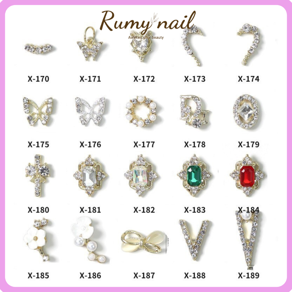 Charm nail, charm gắn móng, phụ kiện trang trí móng tay đính đá (170-189)