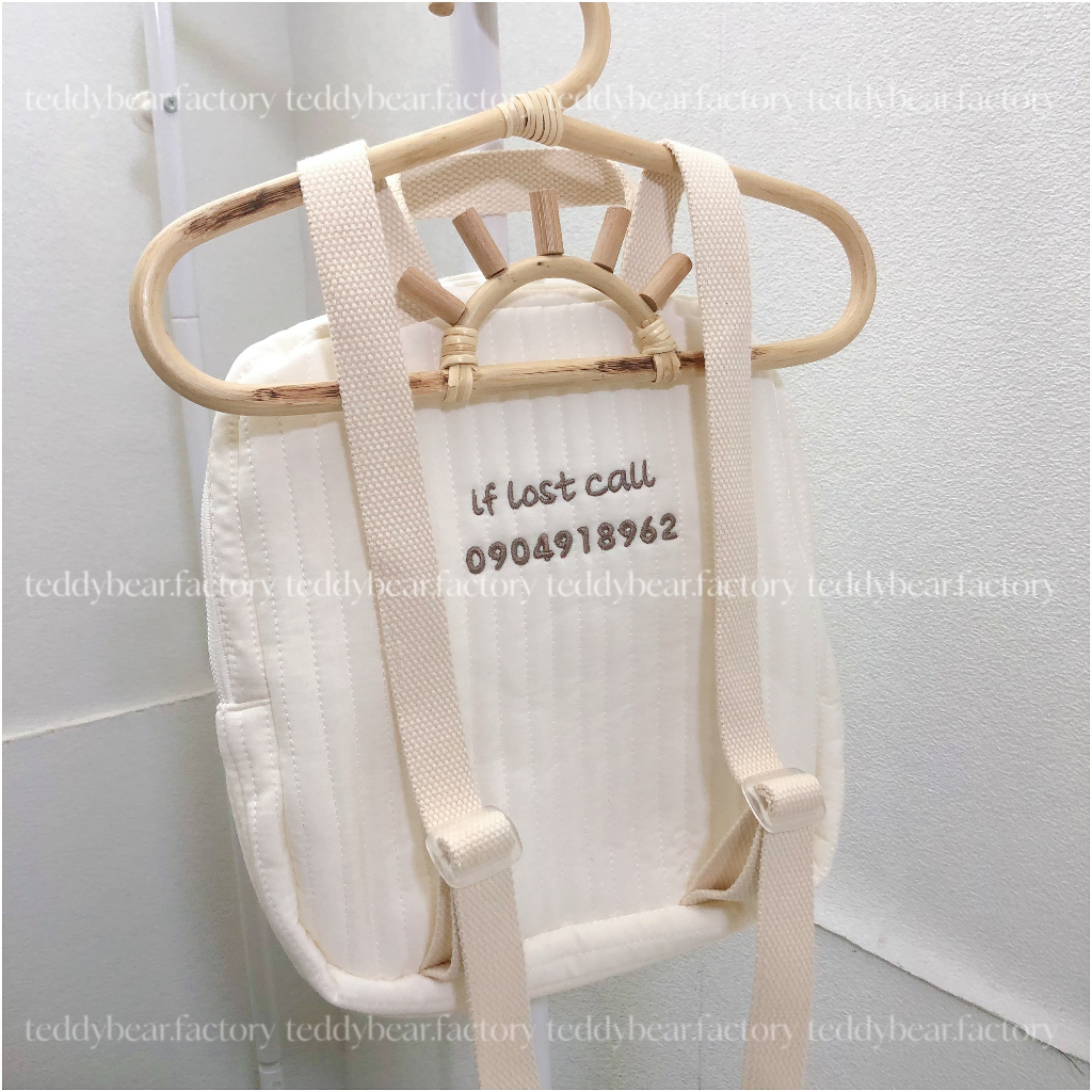 TEDDYBEAR🐻 Balo 25x25cm Chống Lạc Đồ Thêu Bé 4-.12 Tuổi  -  Ba Lô Thêu Tên Theo Yêu Cầu Khách Đặt
