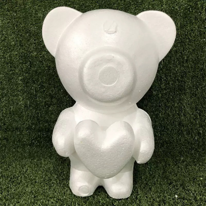 PHÔI XỐP GẤU ĐỨNG ÔM TIM SIZE 45CM