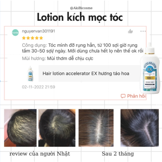 Hair Lotion Accelerator EX Nhật Bản hương táo hoa