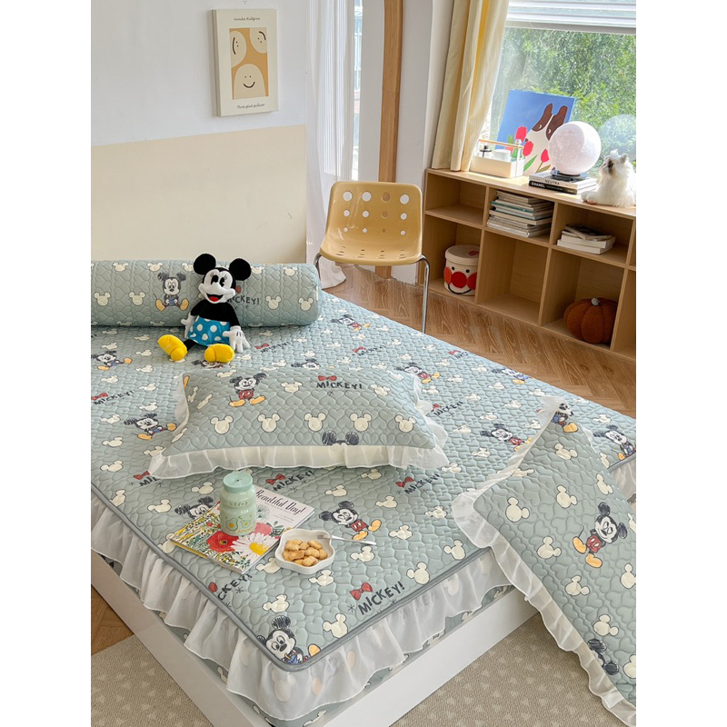 Chiếu điều hoà cao su non 5D VIP bọc chun viền bèo HANNA BEDDING siêu dày, siêu mát, siêu chất lượng