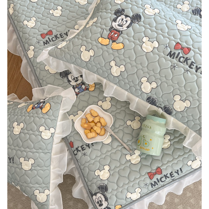 Chiếu điều hoà cao su non 5D VIP bọc chun viền bèo HANNA BEDDING siêu dày, siêu mát, siêu chất lượng