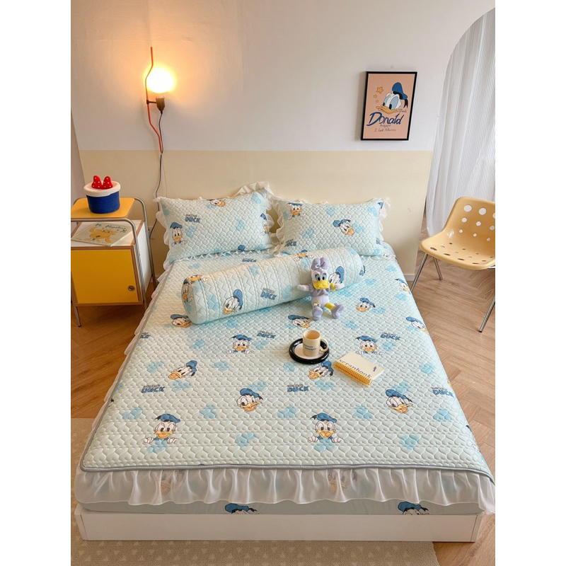 Chiếu điều hoà cao su non 5D VIP bọc chun viền bèo HANNA BEDDING siêu dày, siêu mát, siêu chất lượng