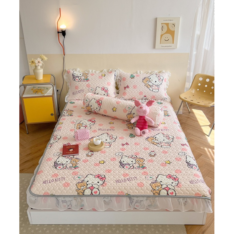 Chiếu điều hoà cao su non 5D VIP bọc chun viền bèo HANNA BEDDING siêu dày, siêu mát, siêu chất lượng