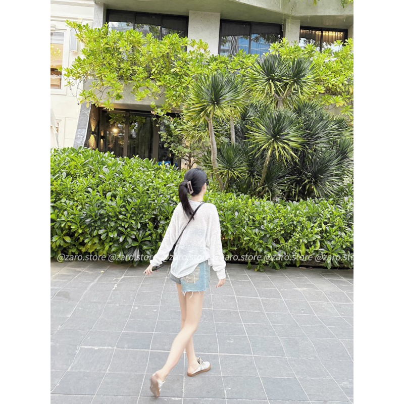 Áo dài tay muối tiêu Korea