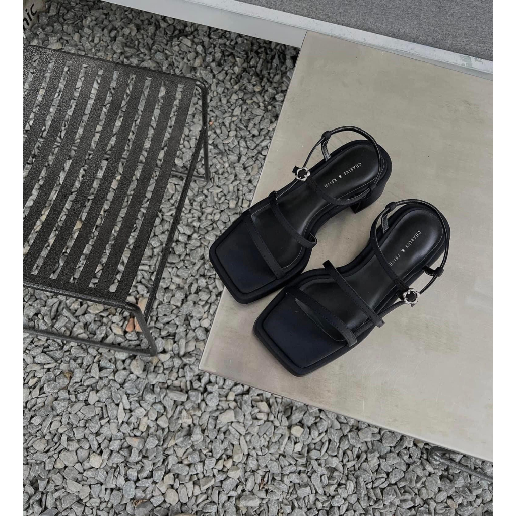 Giày Sandal nữ CnK quai mảnh gót vuông đế cao 5cm hàng Fullbox mẫu mới hè 2023