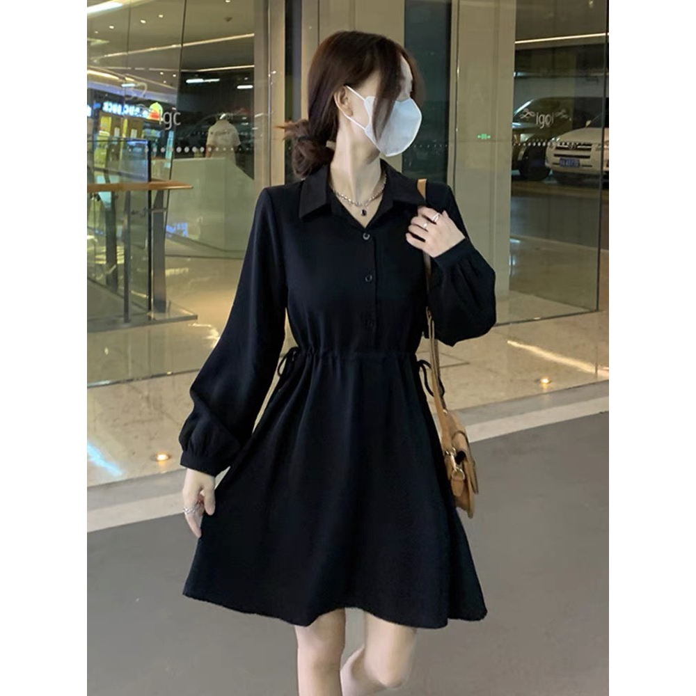 Đầm nữ xinh dáng chữ A dài tay phong cách nhẹ nhàng LL12 Váy nữ xinh dài tay chất liêu vải Umi dày dặn