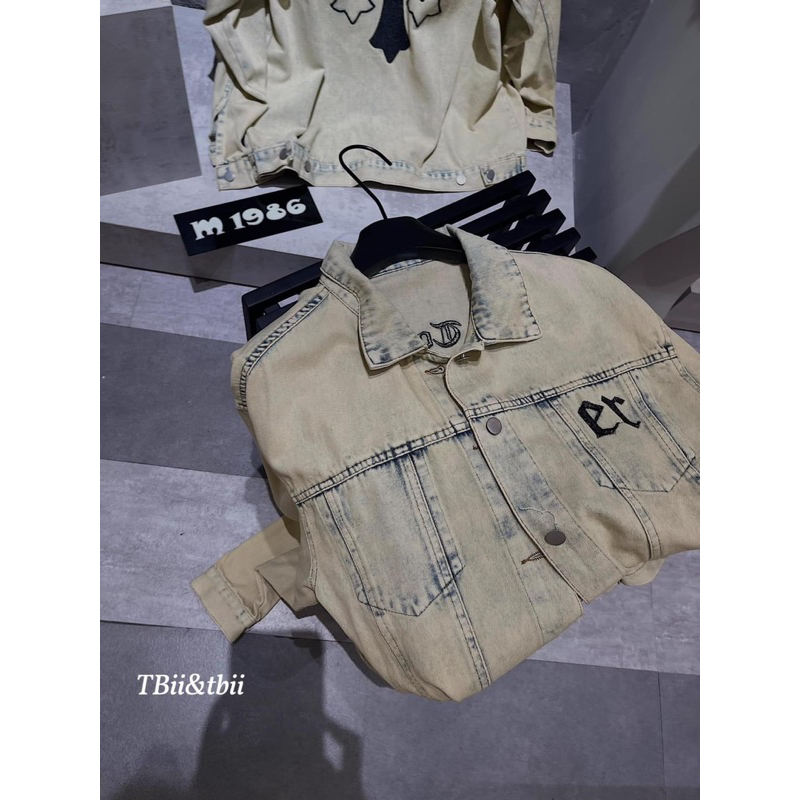 Áo khoác jeans bò thêu Chrome hàng QCL1