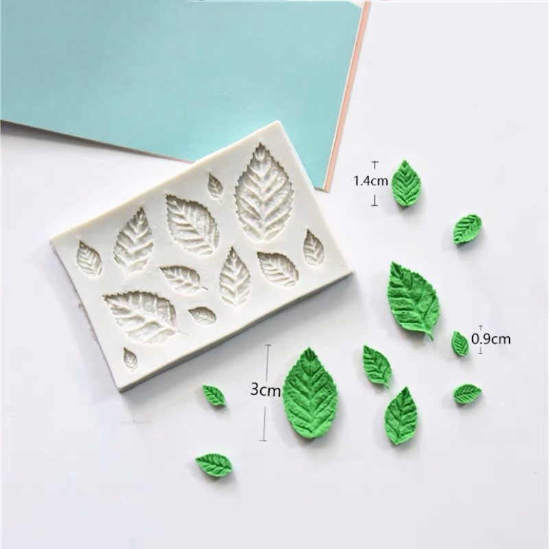 Khuôn silicone lá hoa hồng nhỏ