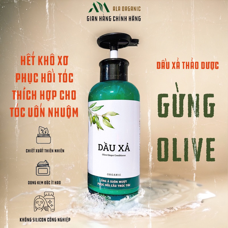 ( Chai 500ml ) Dầu Xả Thảo Dược GỪNG OLIVE ( No Silicon )