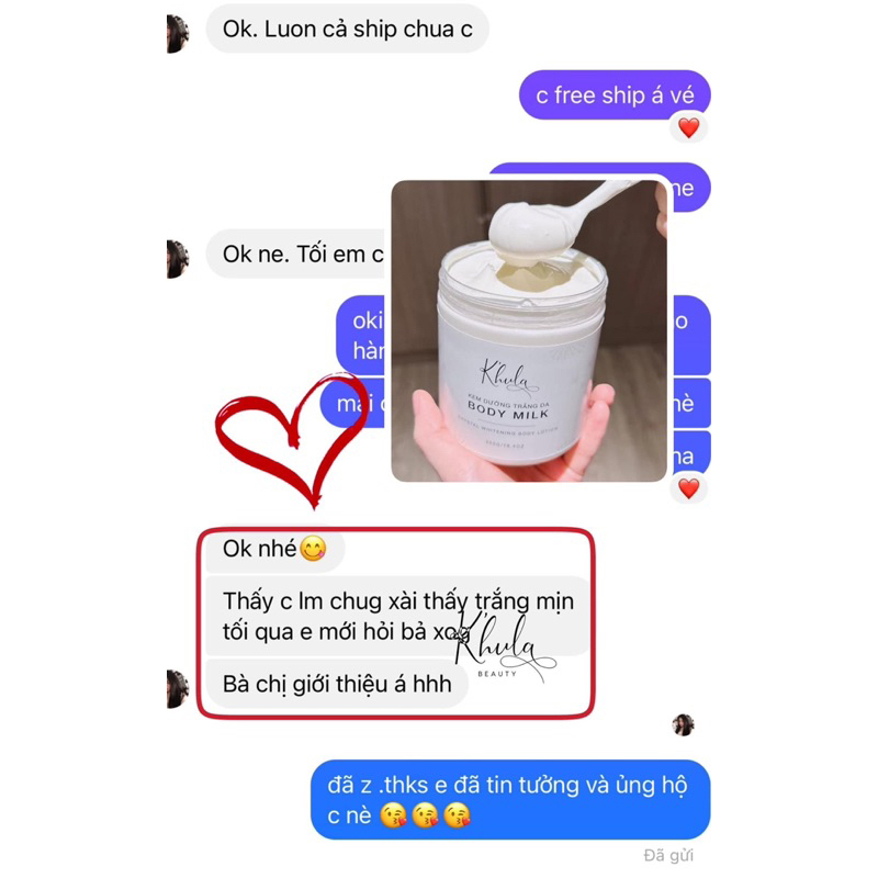 KEM DƯỠNG TRẮNG BODY MILK K’HULA / Bật tone sau 7-14ngày sử dụng