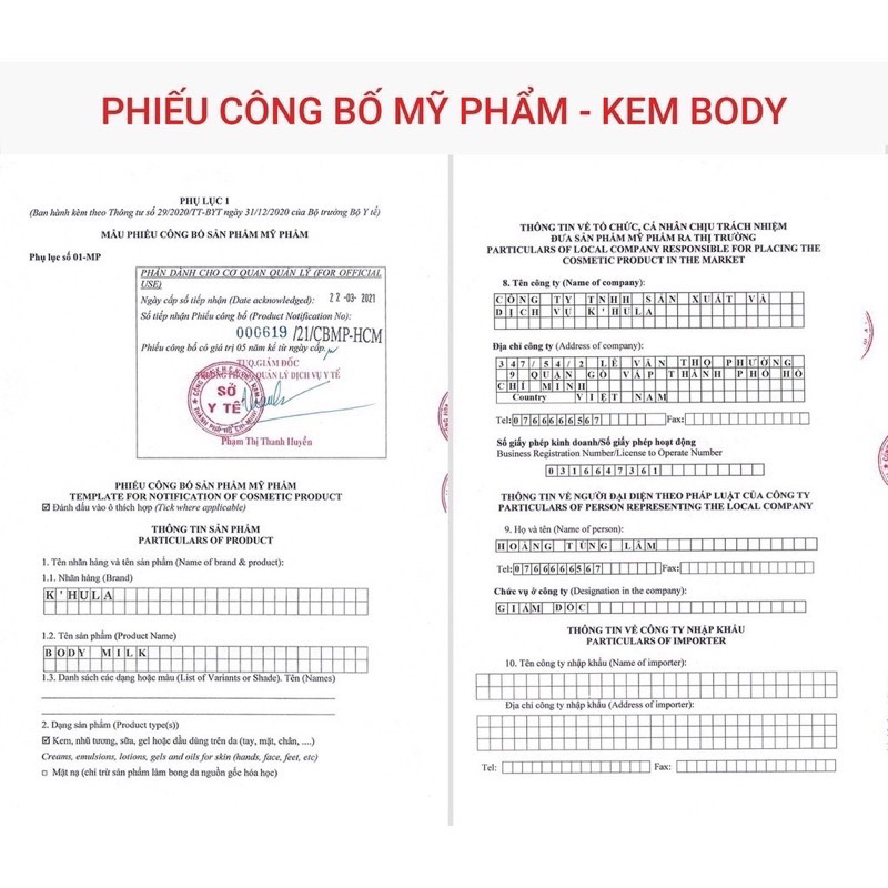 KEM DƯỠNG TRẮNG TOÀN THÂN MILK K’HULA