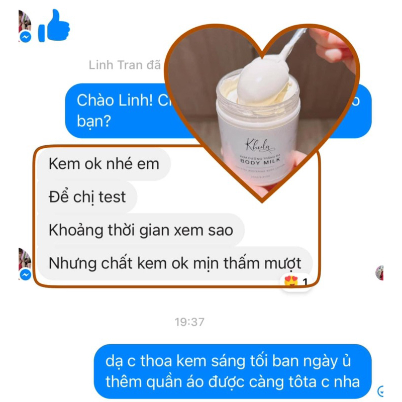 KEM DƯỠNG TRẮNG BODY MILK K’HULA / Bật tone sau 7-14ngày sử dụng