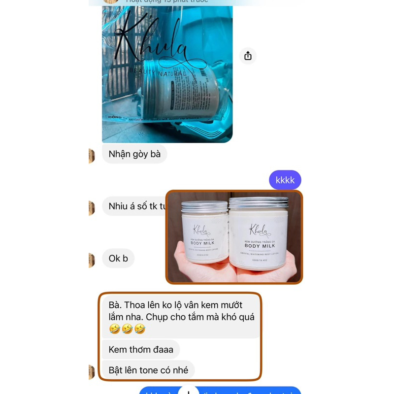 KEM DƯỠNG TRẮNG TOÀN THÂN MILK K’HULA