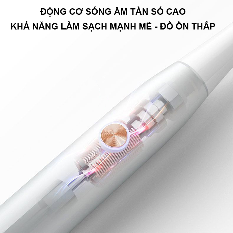 Bản Chải Đánh Răng Điện Xiaomi Wolonow Nhiều Tính Năng Thông Minh, 3 Đầu Chải