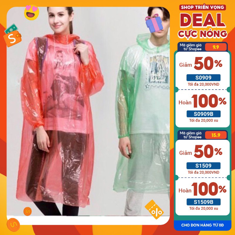 combo 10 bộ áo mưa gió. Mặc 1 lần loại to dài ( màu ngẫu nhiên)