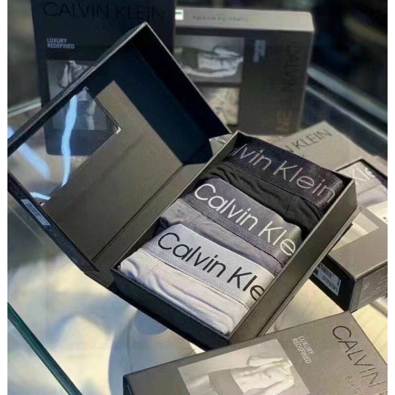 Set 3 quần sịp đùi nam Calvin hàng xuất cao cấp Full box HA260