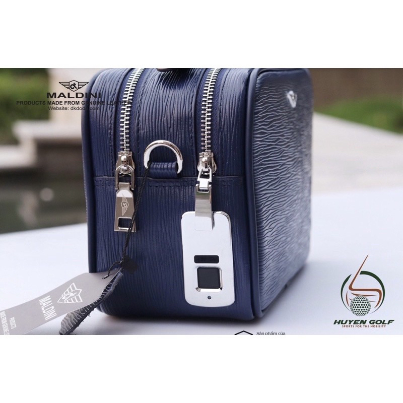 Túi cầm tay golf - Túi golf maldini chất da thật - khoá vân tay - Túi golf cao cấp 2023