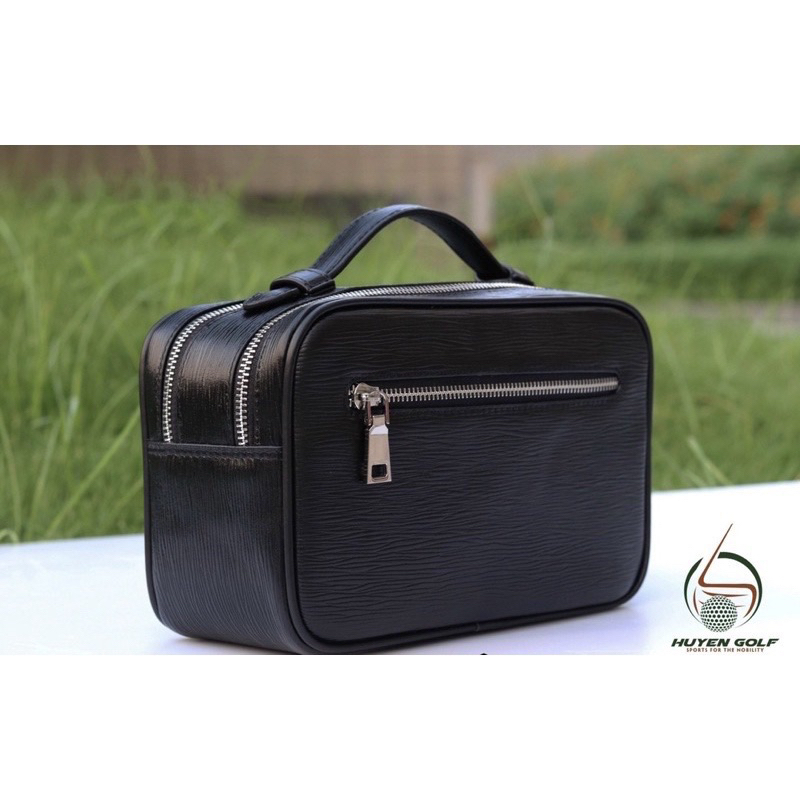 Túi cầm tay golf - Túi golf maldini chất da thật - khoá vân tay - Túi golf cao cấp 2023