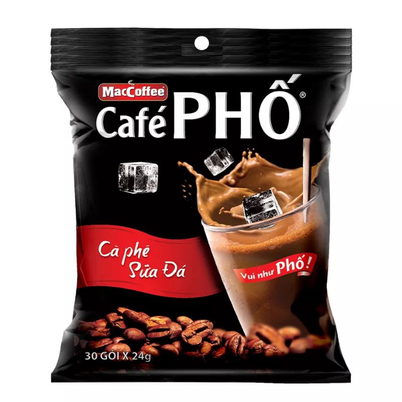 Bịch Cafe Phố vị Cafe sữa đá - Maccoffee (bịch 30 gói x 24g)
