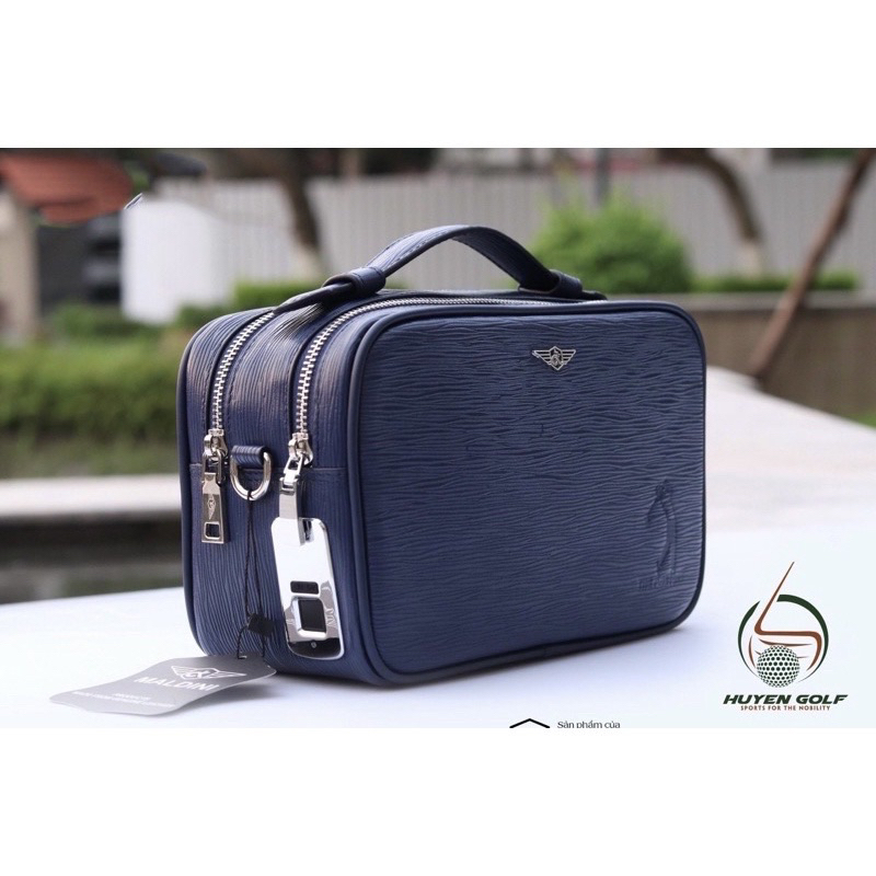 Túi cầm tay golf - Túi golf maldini chất da thật - khoá vân tay - Túi golf cao cấp 2023