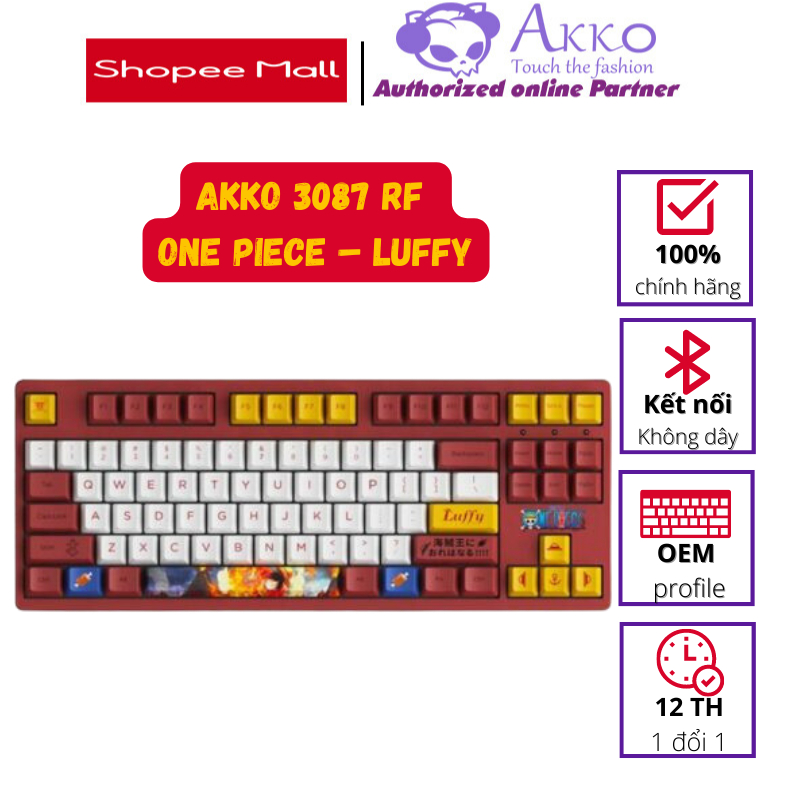 Bàn phím cơ AKKO 3087 RF One Piece – Luffy (Dual-mode / AKKO sw v3)