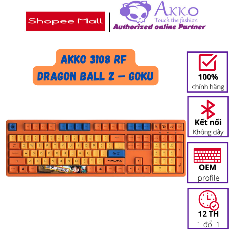 Bàn phím cơ AKKO 3108 RF Dragon Ball Z – Goku (Dual-mode / AKKO sw v3)