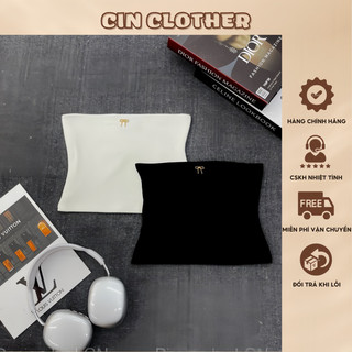 Áo quây,áo ống cúp ngực không dây gắn tag nơ chất thun gân 2 lớp co dãn