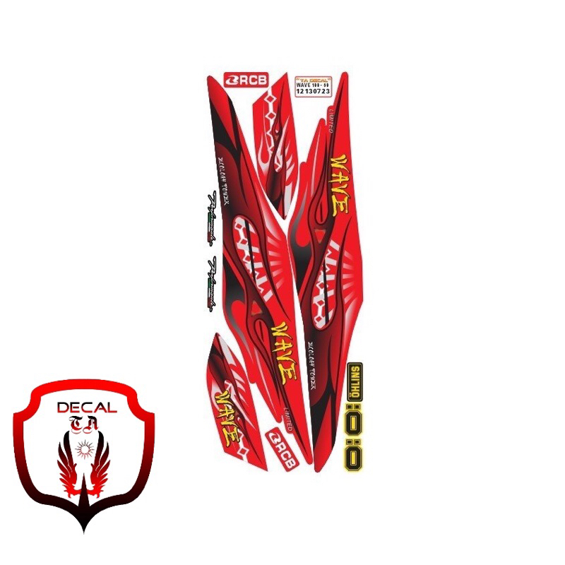 Tem xe WAVE 50cc-100cc mẫu lửa cháy cho xe màu tem 4 lớp chống nước