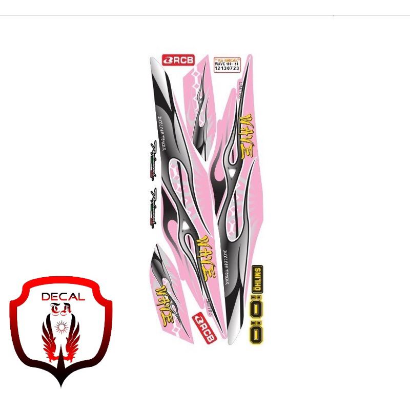 Tem xe WAVE 50cc-100cc mẫu lửa cháy cho xe màu tem 4 lớp chống nước