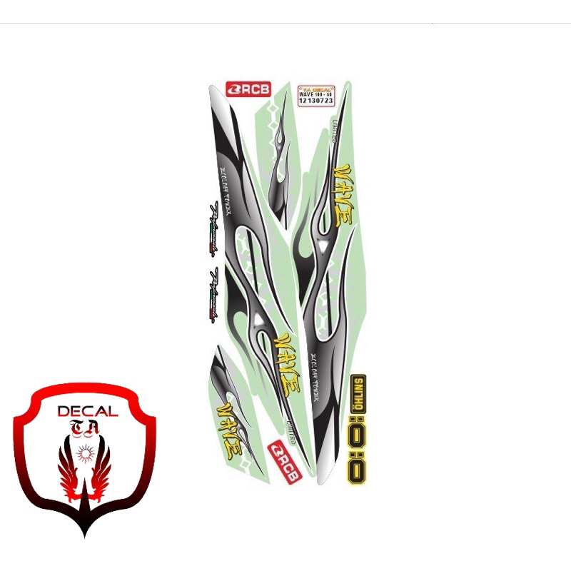 Tem xe WAVE 50cc-100cc mẫu lửa cháy cho xe màu tem 4 lớp chống nước