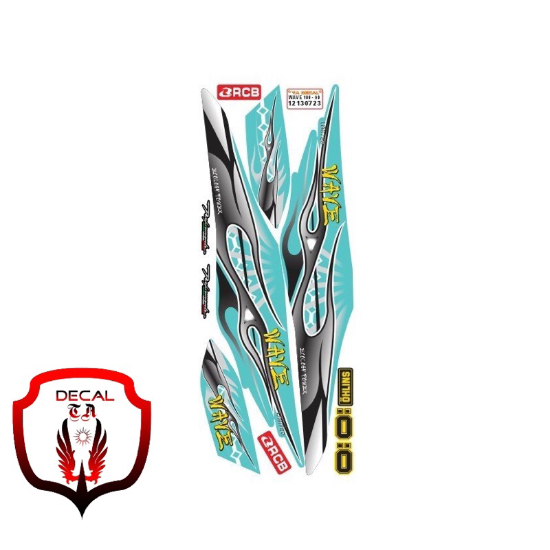 Tem xe WAVE 50cc-100cc mẫu lửa cháy cho xe màu tem 4 lớp chống nước