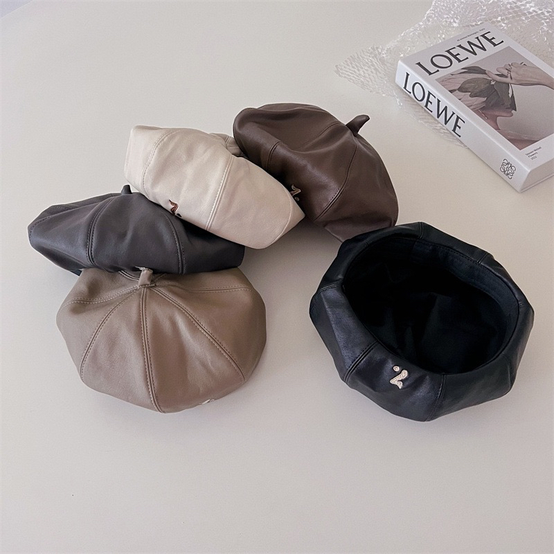 Mũ nồi style hoạ sĩ da PU cho bé (49-52cm)