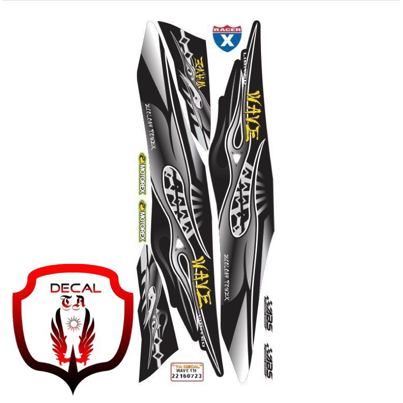 Tem xe WAVE 110 mẫu lửa xích cháy tem 4 lớp chống nước