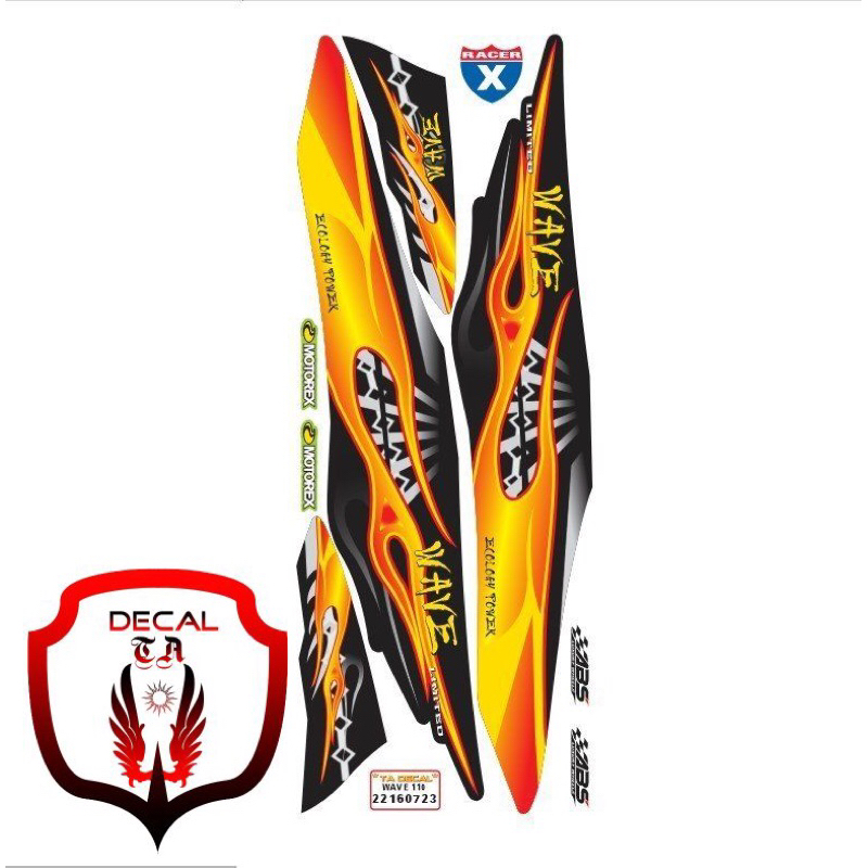Tem xe WAVE 110 mẫu lửa xích cháy tem 4 lớp chống nước