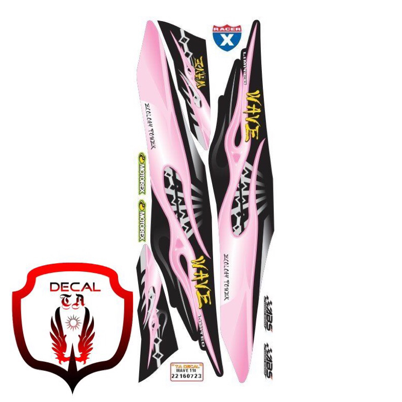 Tem xe WAVE 110 mẫu lửa xích cháy tem 4 lớp chống nước