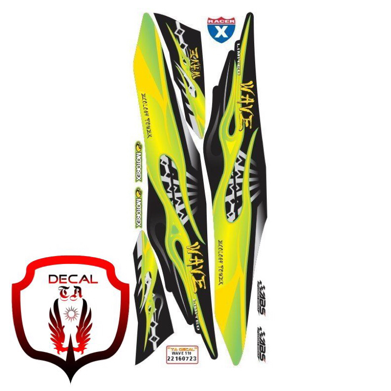 Tem xe WAVE 110 mẫu lửa xích cháy tem 4 lớp chống nước