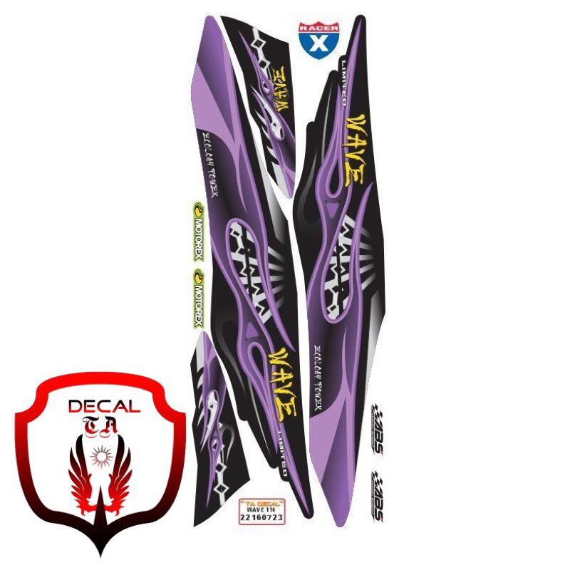 Tem xe WAVE 110 mẫu lửa xích cháy tem 4 lớp chống nước