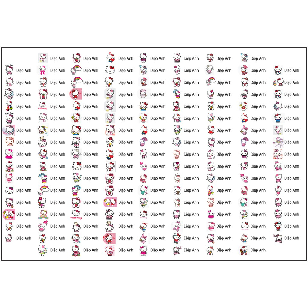 Combo 189 Sticker tên bé