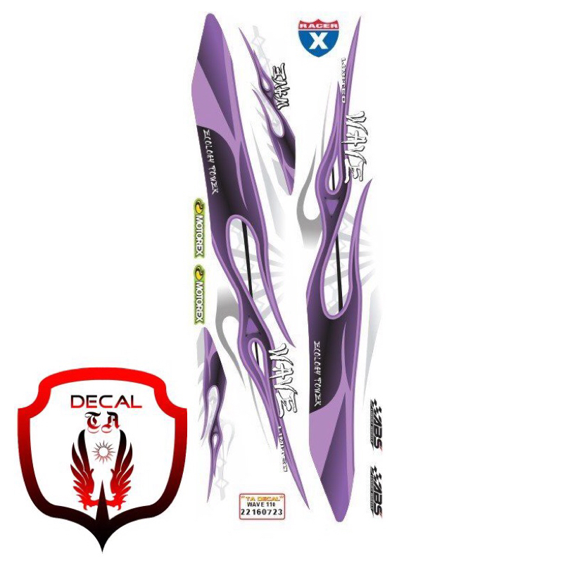 Tem WAVE 110 mẫu lửa xích cháy dán xe trắng tem 4 lớp chống nước