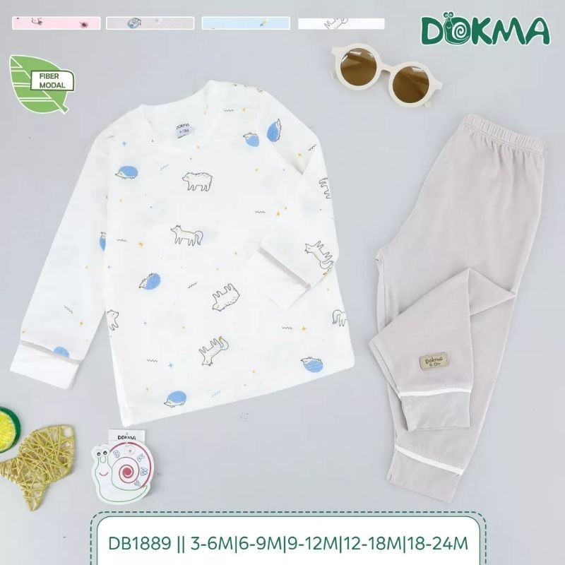 Bộ dài tay chất modal cài vai bé trai, bé gái Dokma DB1889