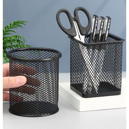 Ống Bút Kim Loại Cứng Tròn - Văn Phòng Phẩm Sáng Tạo