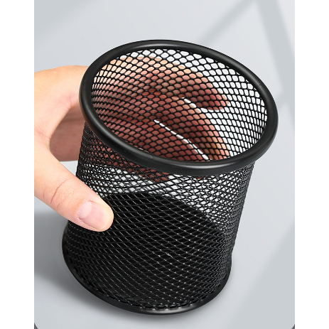 Ống Bút Kim Loại Cứng Tròn - Văn Phòng Phẩm Sáng Tạo