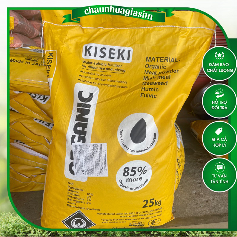 Bao phân bón hữu cơ gà nhật organic kiseki nhập khẩu nhật bản tốt cho cây rau hoa kiểng 25kg  chaunhuagiasi