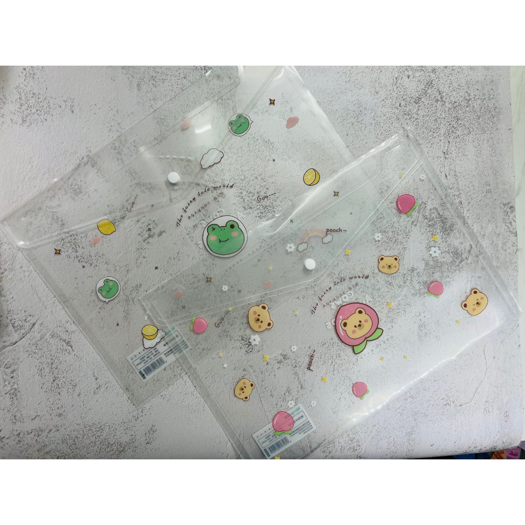 Bìa Nút Nằm Ngang Gấu Dâu Khổ A4, Bìa Nút Hoạt Hình Sanrio, Bìa Đựng Hồ Sơ, Túi Đựng Tài Liệu Nút Bấm